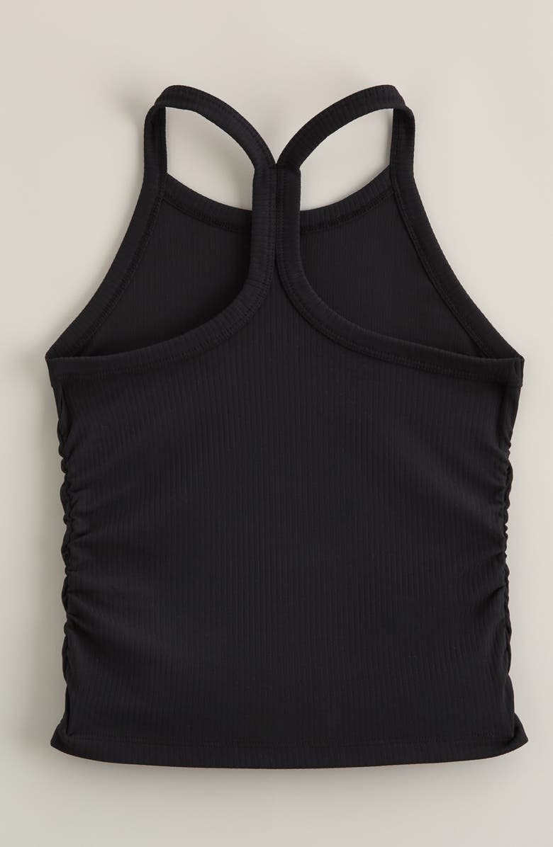 Zella Girl Kids' Meet Your Match Rib Racerback Tank Top, Alternate, color, Black