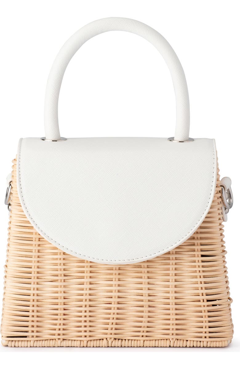 Olga Berg Donna Rattan Top Handle Bag, Main, color,