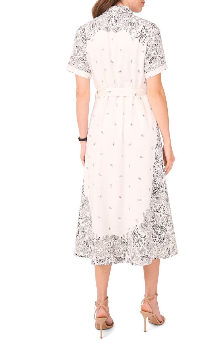 Halogen<sup>®</sup> Bandana Print Short Sleeve Shirtdress, Alternate, color, Bright White