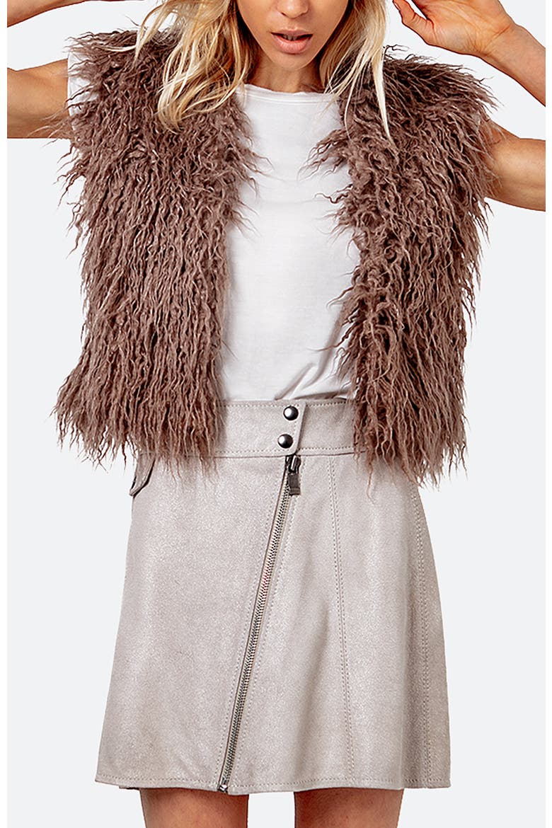 Revolution Shag Fur Vest, Alternate, color, Taupe