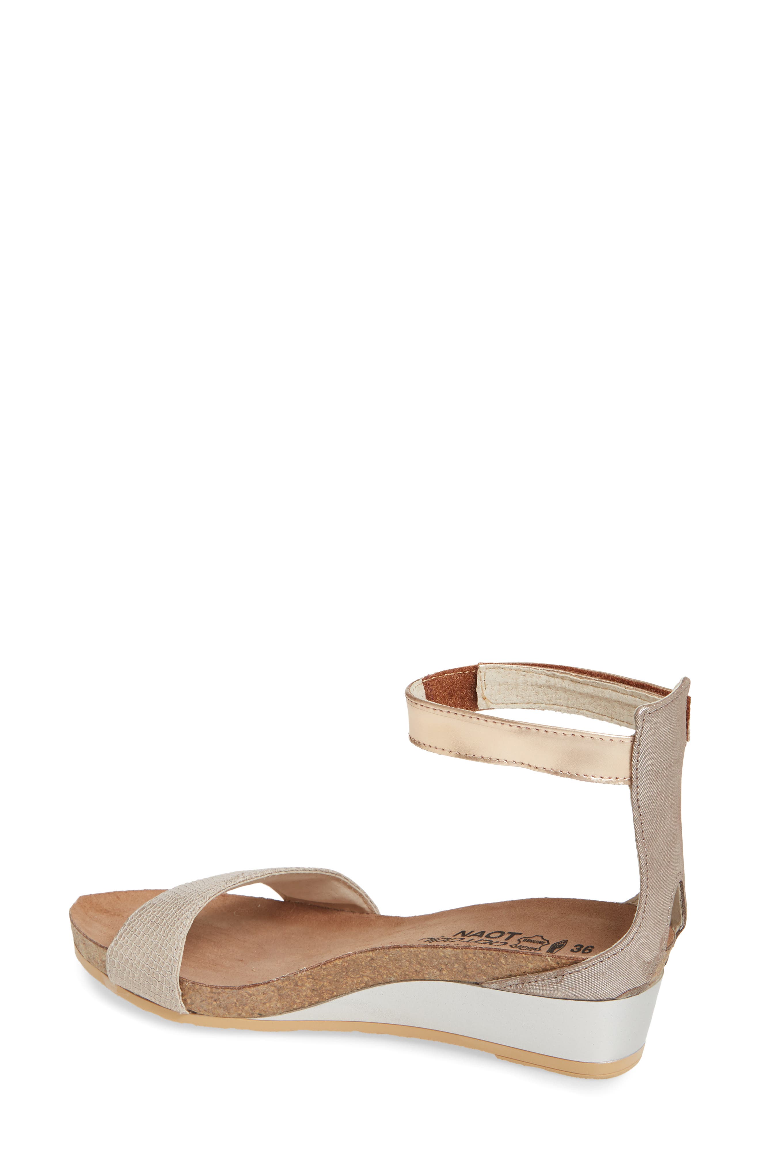 Naot 'Pixie' Sandal, Alternate, color, Beige Lizard/ Silver Leather