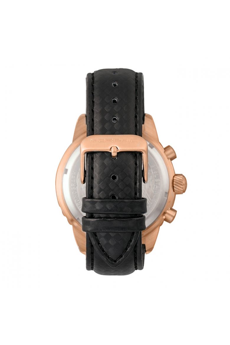 M51 Series Chronograph Leather-Band Watch w/Date, Alternate, color, Rose Gold/Black