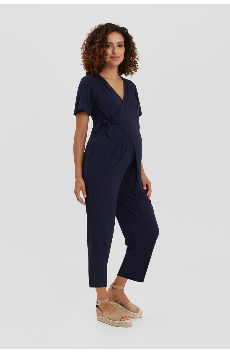 Nom Maternity Lucia Maternity Jumpsuit, Alternate, color, Navy