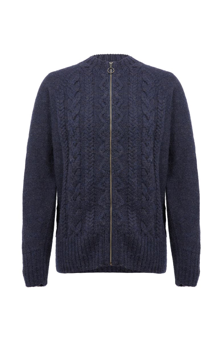 Celtic & Co. British Wool Cable Zip Cardigan, Alternate, color,