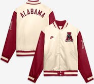 Nike Men's Nike Natural/Crimson Alabama Crimson Tide Legacy Full-Snap Bomber Jacket