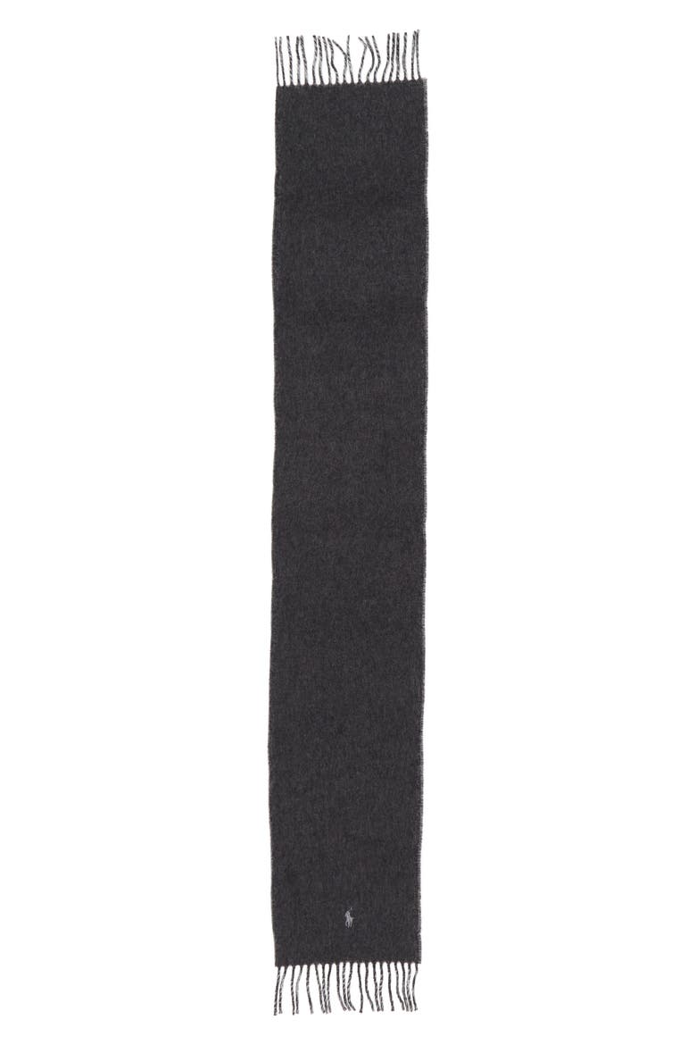 Classic Reversible Wool Blend Scarf, Alternate, color, DARK HEATHER/ GRAY HEATHER
