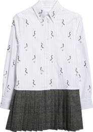 Thom Browne Geese Embroidered Stripe Button-Down Shirt