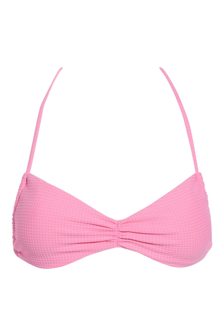 Christina Ruched Bikini Top, Main, color, BUBBLEGUM WAFFLE