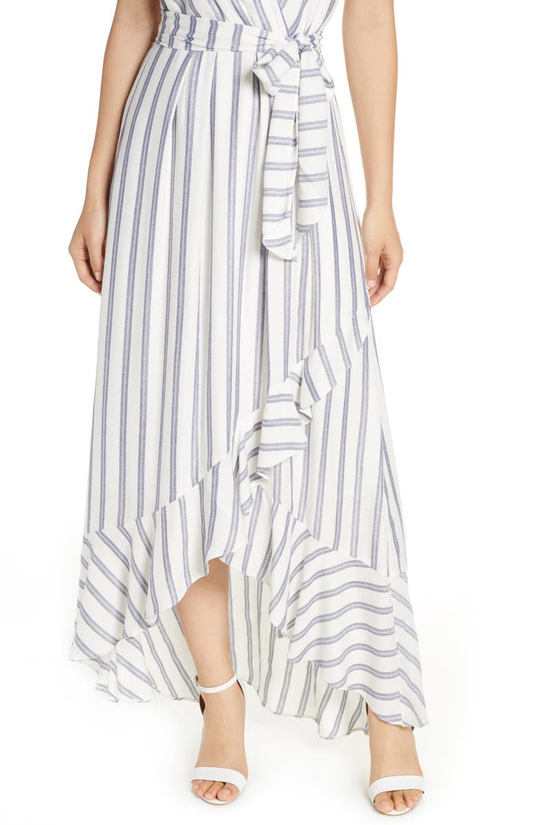 Julia Jordan Metallic Stripe Halter Maxi Dress, Alternate, color,
