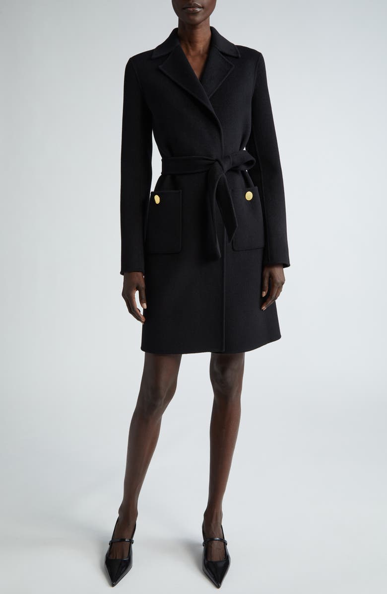 ST. JOHN Belted Wool & Cashmere Coat, Main, color, 