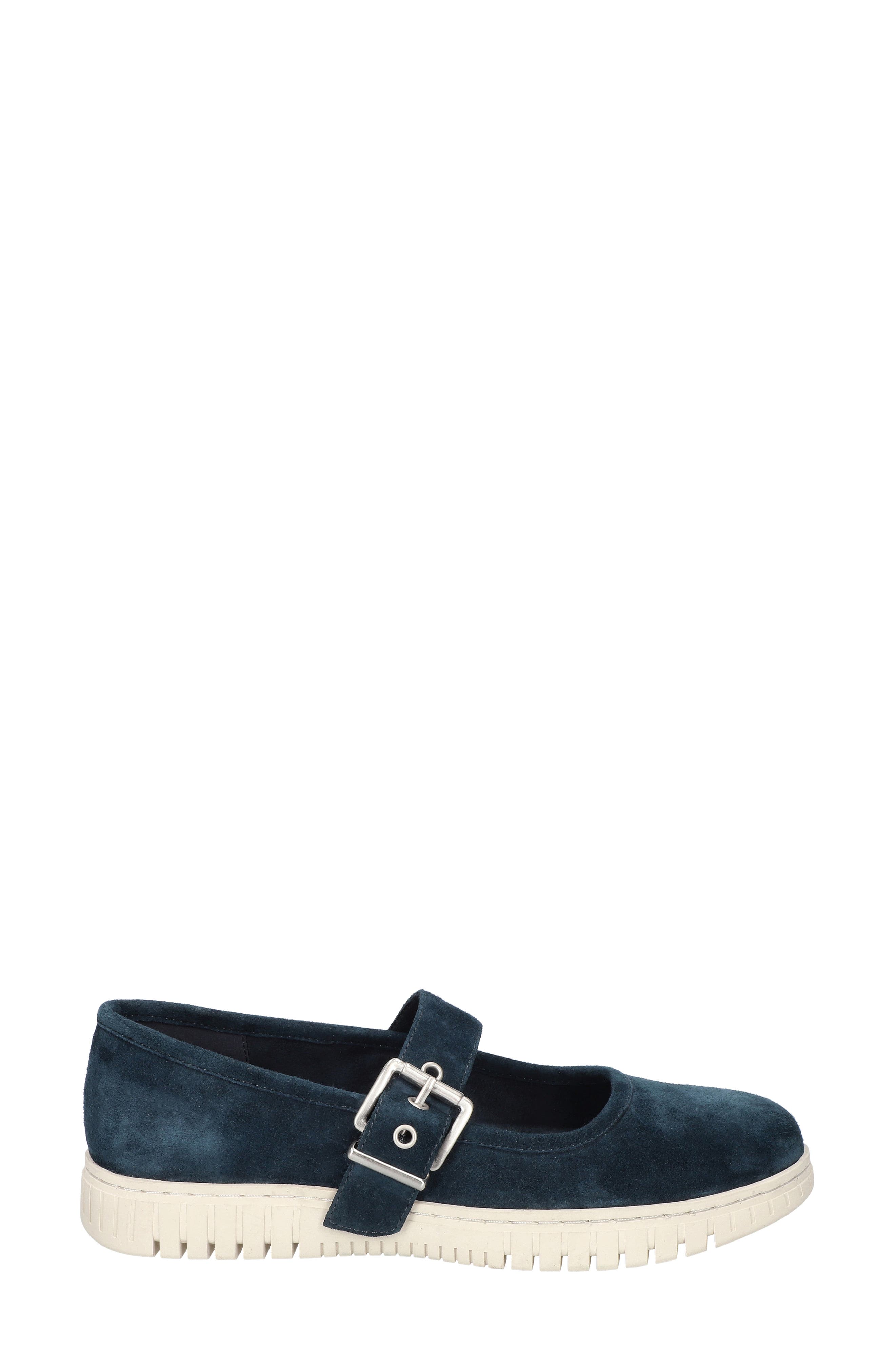 Bella Vita Astro Mary Jane Flat, Alternate, color, Navy Kidsuede Leather