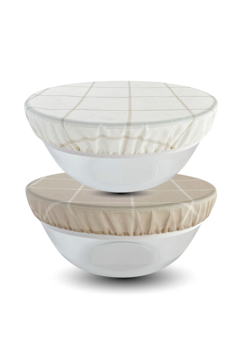 Beeswax Bowl Covers, Set of 2, Large 10", Organic Cotton, Main, color, Beige