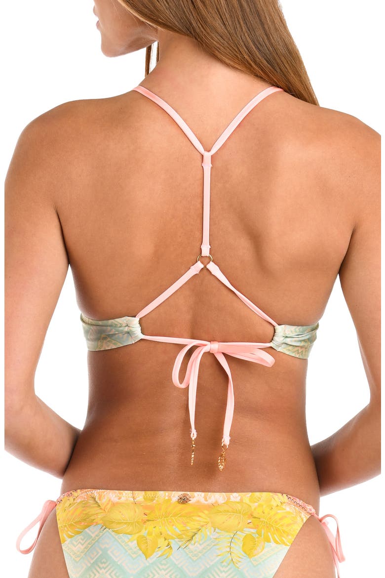 Dreamland Banded Triangle Bikini Top, Alternate, color, BEIGE MULTI