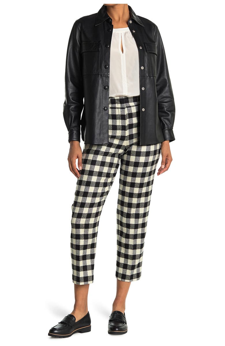 SEVENTY VENEZIA Plaid Print Crop Hem Wool Blend Pants, Main, color,