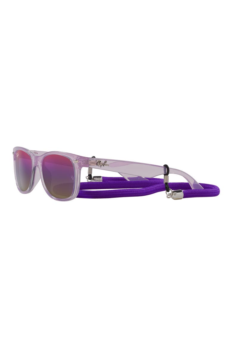 Kids' Junior Wayfarer 47mm Gradient Square Sunglasses, Alternate, color, GREEN MIRROR