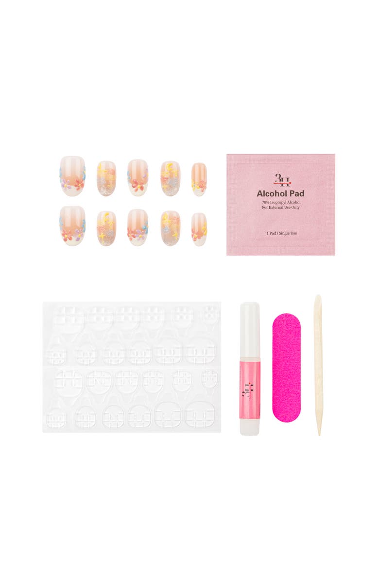 Pastel Petals Luxury Handmade Press On Nails, Alternate, color, Pastel Petals