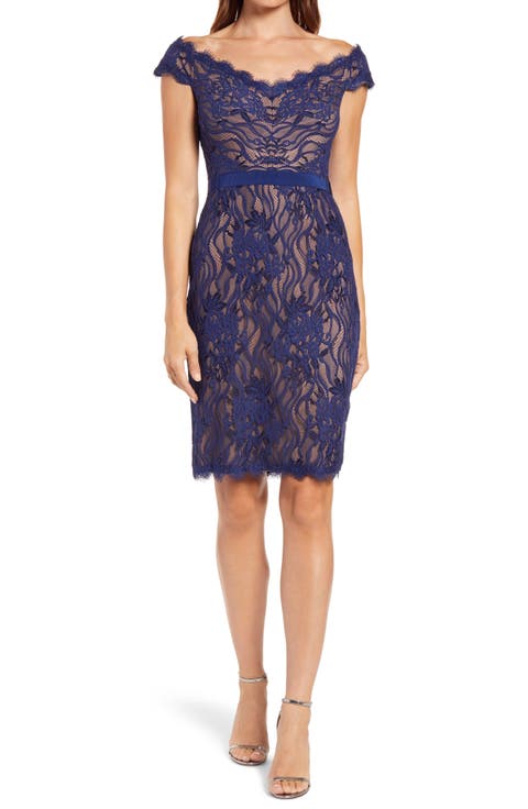 Lace Off the Shoulder Sheath
