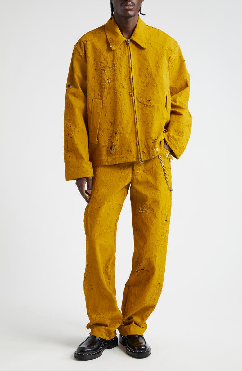 SONG FOR THE MUTE Bullet Hole Denim Work Pants, Alternate, color, 