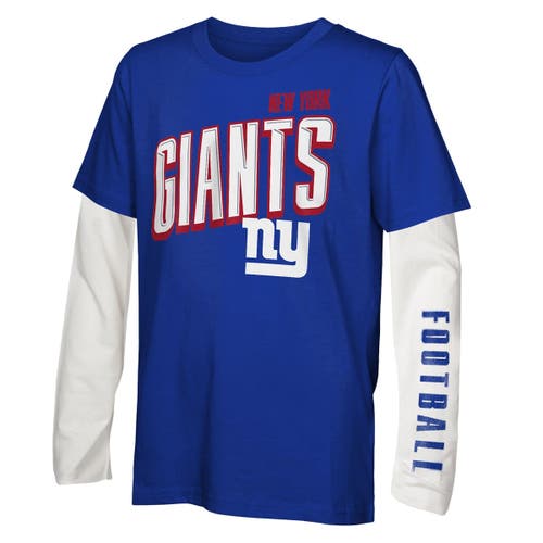 Outerstuff Preschool New York Giants The Mix Combo T-shirt Set In Blue