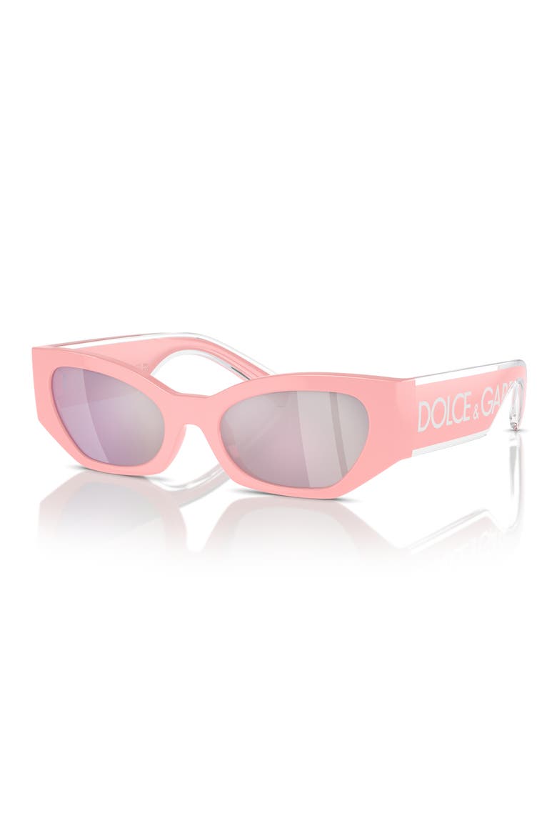 Kids' 48mm Small Cat Eye Sunglasses, Alternate, color, PINK / PINK MIRROR WHITE