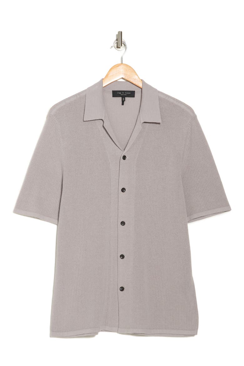 Lewis Cotton Knit Camp Shirt, Alternate, color, MOON ROCK