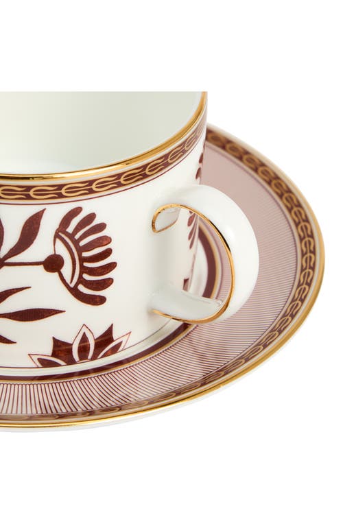 Wedgwood Red Splendor Teacup & Saucer In Multi