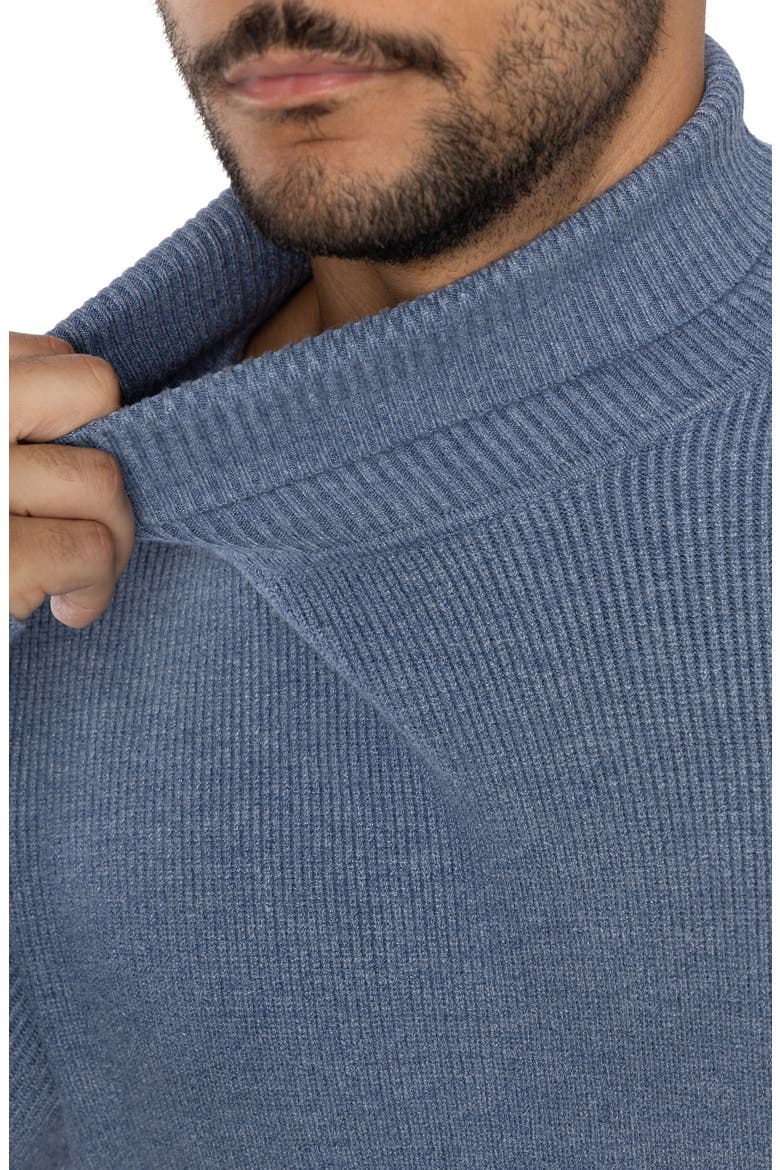 Ribbed Turtleneck Sweater, Alternate, color, HEATHER SLATE