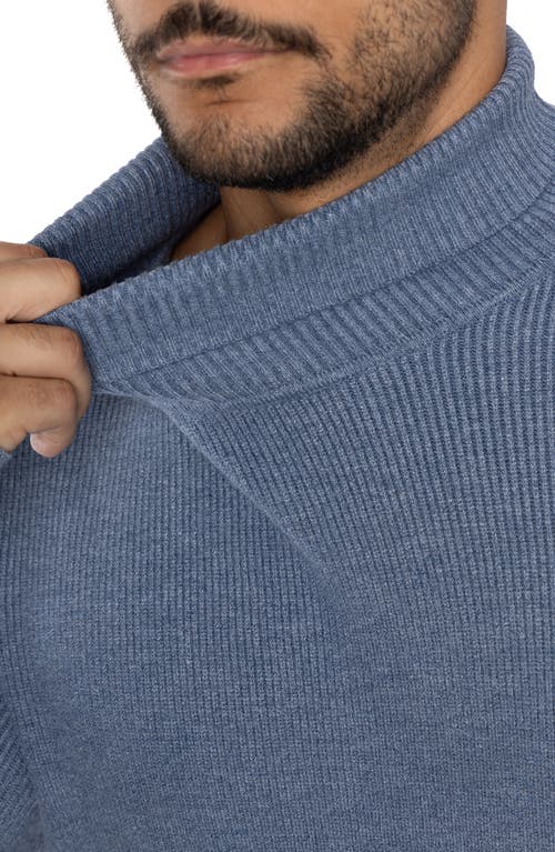 Spring + Mercer Ribbed Turtleneck Sweater In Heather Slate