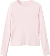 MANGO Long Sleeve Cotton Rib T-Shirt