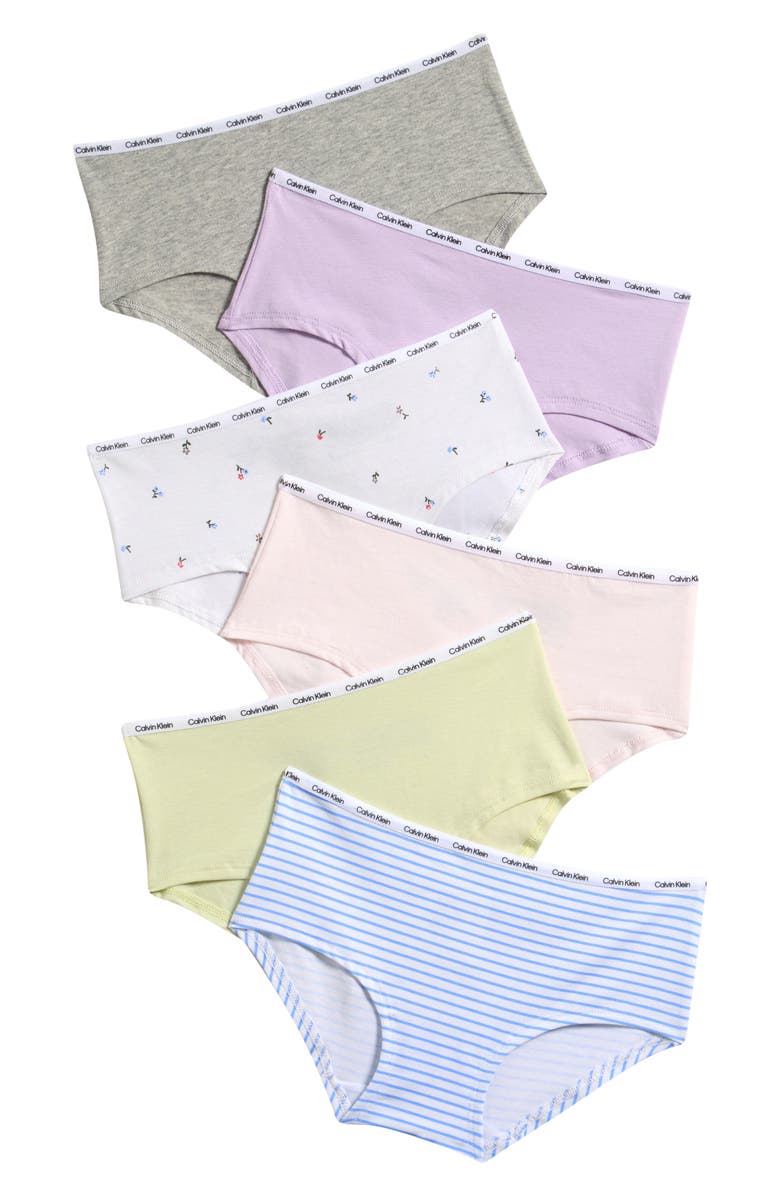 Calvin Klein Kids' 6-Pack Hipster Briefs, Main, color, Stripe/ Floral/ Multi