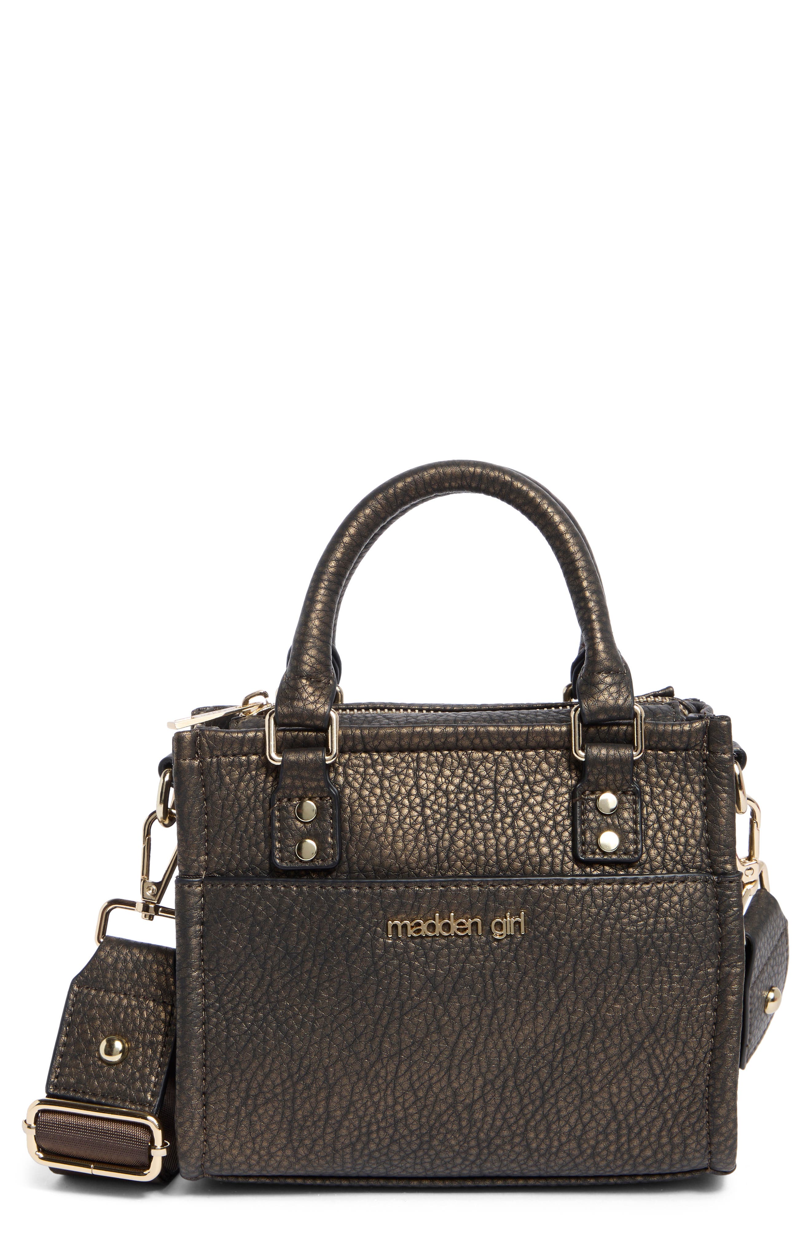 Madden Girl Pebbled Mini Tote Bag, Main, color, 
