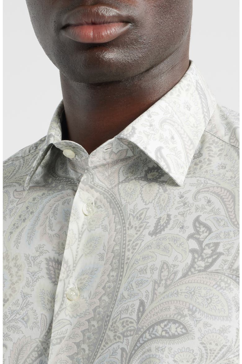 Roma Stretch Cotton Dress Shirt, Alternate, color, STAMPA F.DO BIANCO