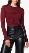 Habitual Shirred Front Double Layer Long Sleeve Tee