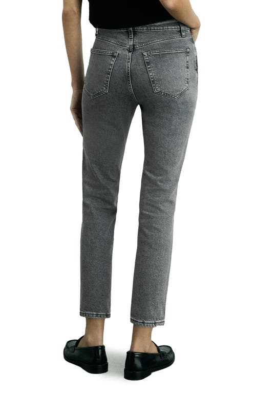 Mango Claudia Crop Slim Fit Jeans In Open Grey