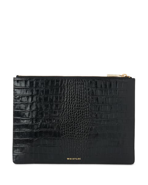 Shiny Croc Medium Clutch Bag