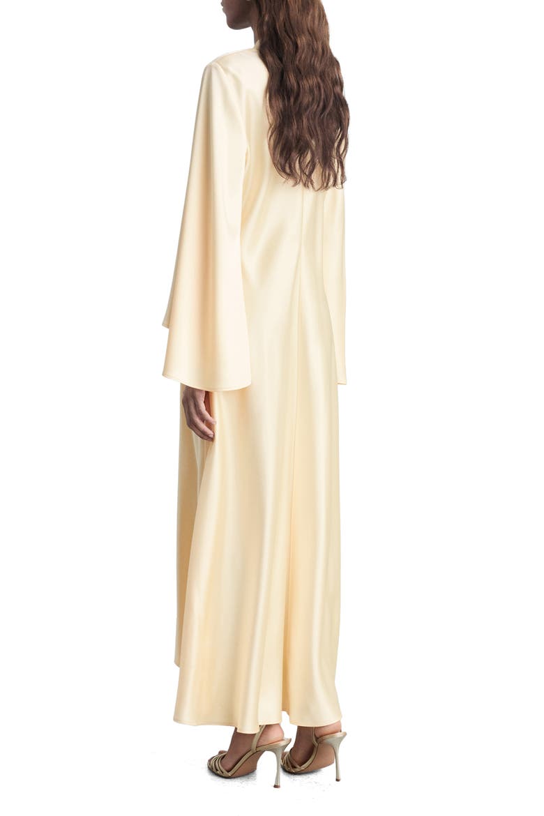 Long Sleeve Satin Maxi Dress, Alternate, color, GOLD
