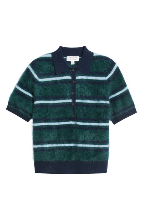 Brushed Cashmere Polo Sweater