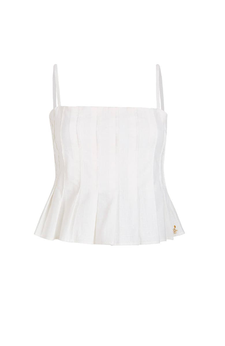 KIBYS Shell Tides Helga Peplum Crop Top, Alternate, color, Off White