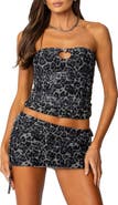 EDIKTED Narah Leopard Print Cutout Tube Top