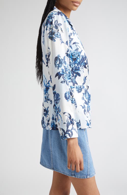 L Agence Painterly Floral Colin Double-breasted Blazer In Multi