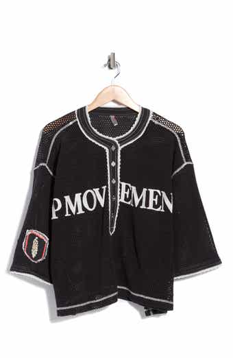 FP Movement Camp Out Embroidered Open Stitch Top