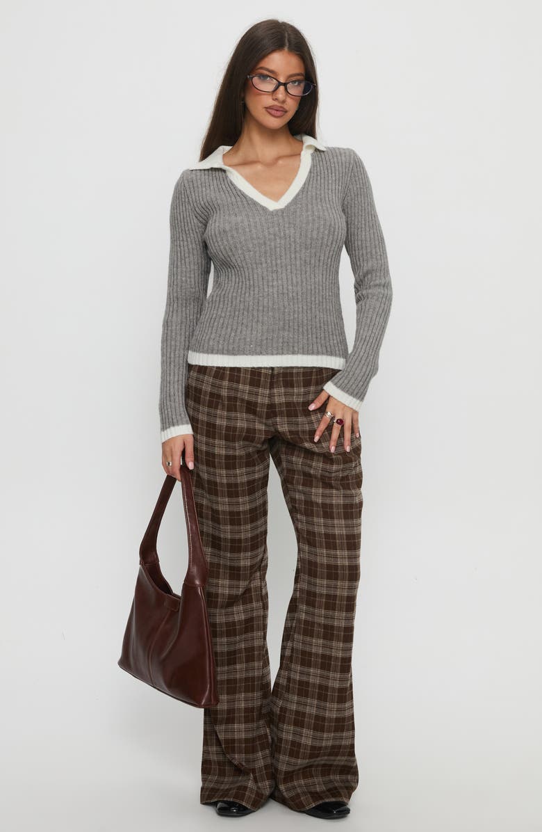 Princess Polly Skylen Collar Sweater, Alternate, color, Grey