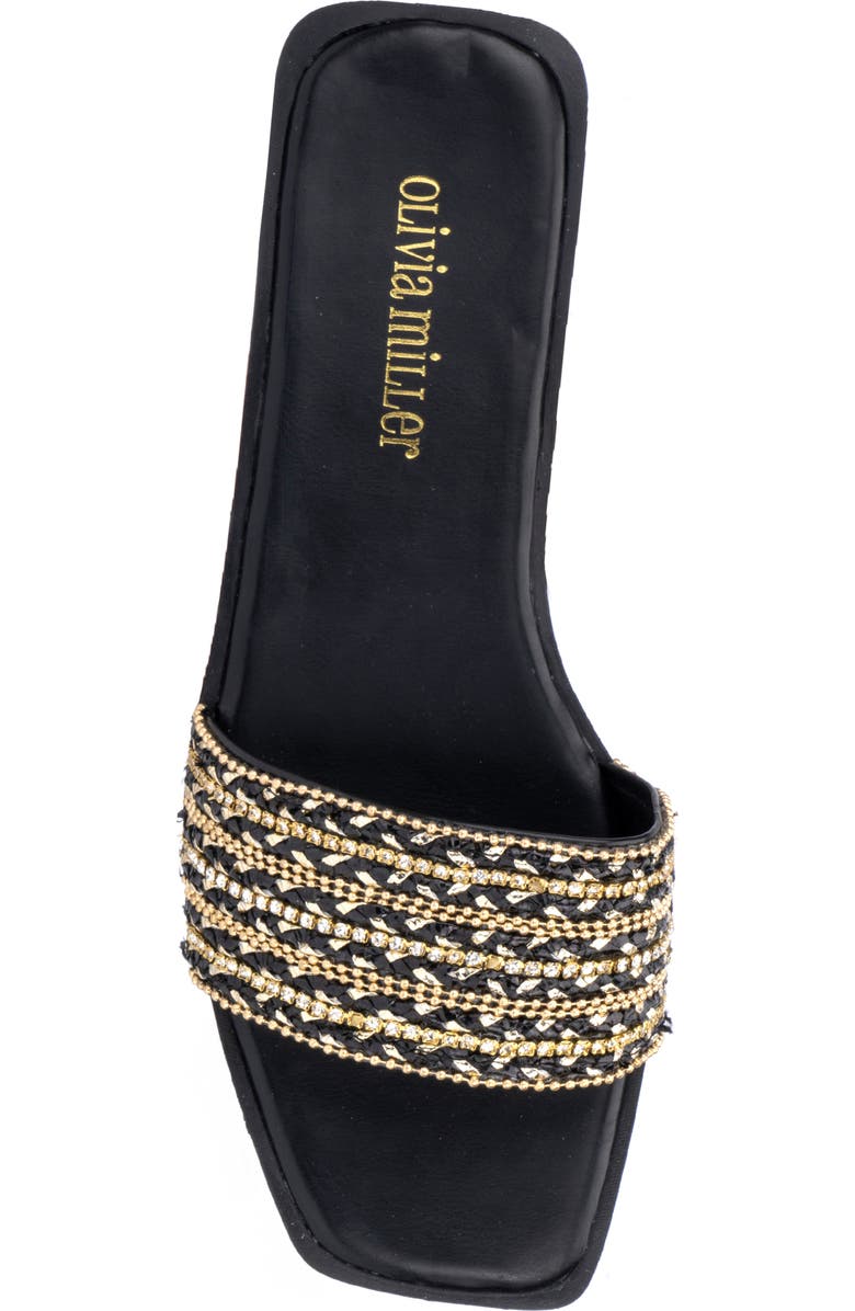 OLIVIA MILLER Victoria Rhinestone Slide Sandal, Alternate, color,