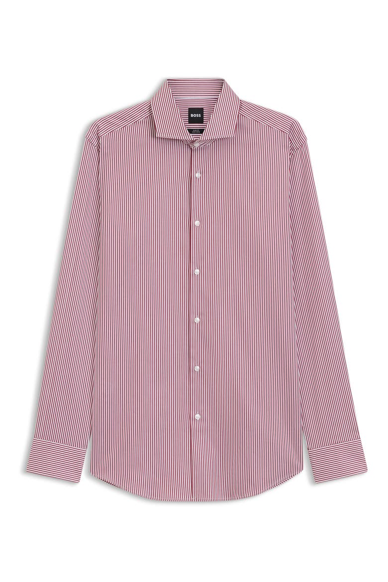 Hank Slim Fit Stripe Dress Shirt, Alternate, color, OPEN RED