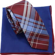 Ben Sherman Plaid Tie & Pocket Square Box Set