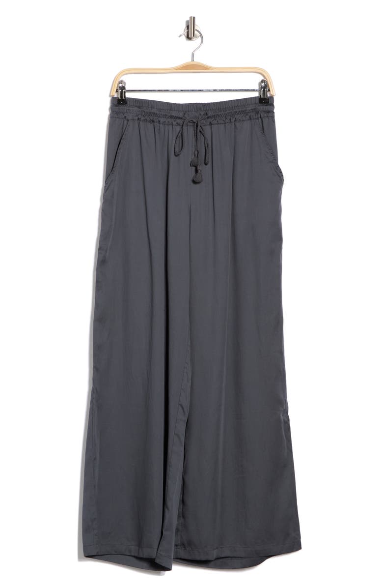 ELIE ELIE TAHARI Drawstring Wide Leg Pants, Alternate, color, Carbon