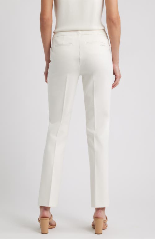 Anne Klein Flat Front Bootcut Pants In White