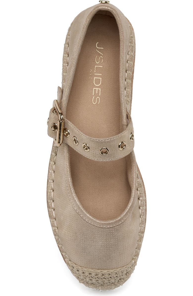 JSlides Footwear Beatrice Leather Espadrille, Alternate, color, Gold