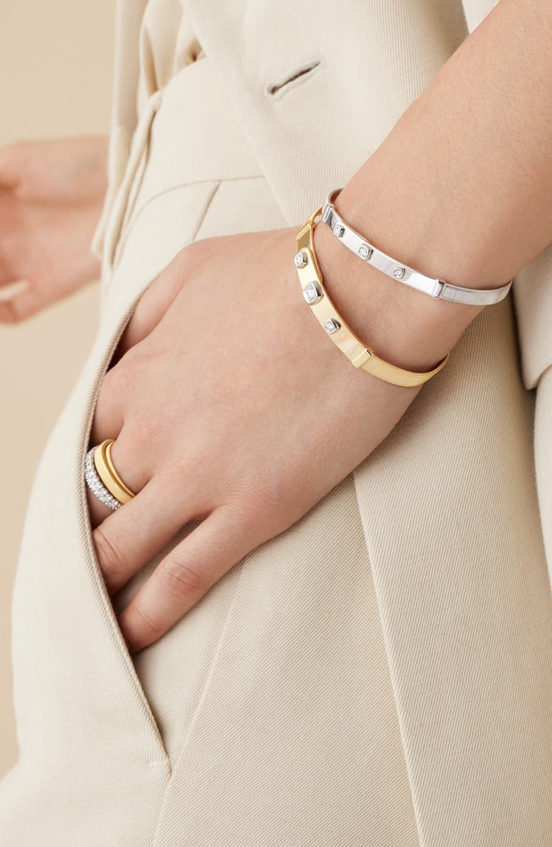 Marco Bicego Masai 18K Gold Coil & Diamond Bangle, Alternate, color, 18K White Gold