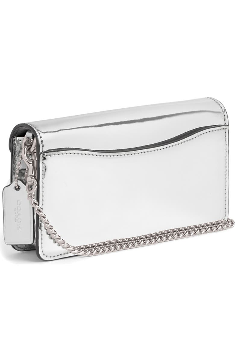 COACH Tabby Metallic Leather Wristlet, Alternate, color,